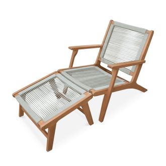 Sweeek Sill&oacute;n reclinable eucalipto fsc, cuerda taupe