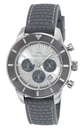 Porsamo Bleu Brandon Silicone Strap Chronograph, 44mm in Grey at Nordstrom Rack