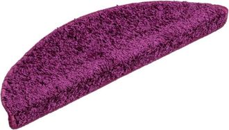 vidaXL Stair Mats 15 pcs 56x17x3 cm Violet Half Round vidaXL