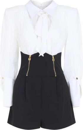 Elisabetta Franchi Korte Jumpsuit met Georgette Blouse en Short - Dames - Playsuits - Veelkleurig - XS - Leer - Jumpsuits & Playsuits