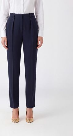 Elisabetta Franchi High-Waisted Straight Leg Tailored Cr&ecirc;pe Trousers