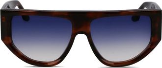 Victoria Beckham Occhiali da sole con placca logo - Marrone