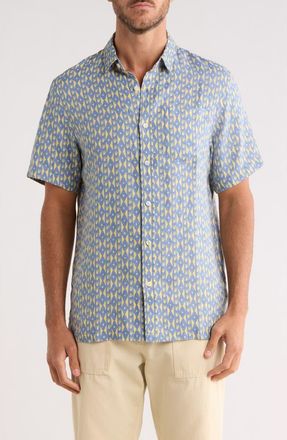 Scotch & Soda Linen Jacquard Button-Up Shirt in Cactus Stripe Infinity at Nordstrom Rack, Size Xx-Large