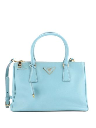 Prada Double Zip Lux Saffiano Leather Small tote bag - Blu