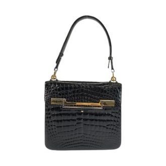 Delvaux Pre-owned Crocodile 2way bag - Dames - Pre-owned - Zwart - Maat: ONE Size Leer