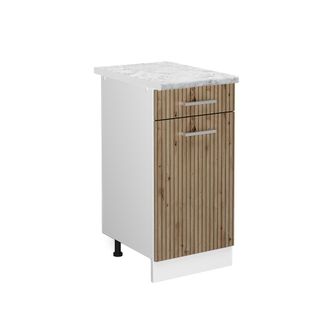 Vicco Mueble Bajo De Cocina R-line, Roble Artesanal, 40 Cm, Et M&aacute;rmol
