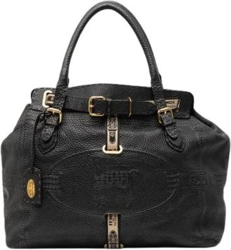 Fendi Pre-owned Handbags, female, Black, Size: ONE SIZE Pre-owned Leather Tote