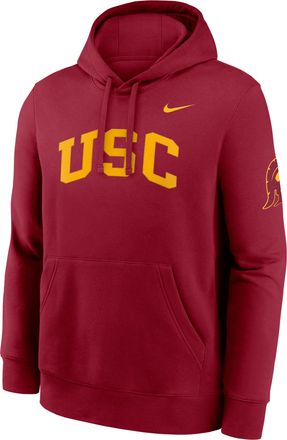 Nike USC Sideline Club Nike Mens College Pullover Hoodie in Red | MKDK69WSCJ-TVV