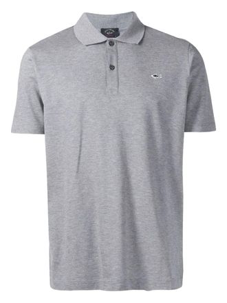 Paul & Shark embroidered-logo polo shirt - men - Cotton - XXXXL - Grey