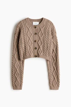 H&M Cable-knit Cardigan in Taupe at Nordstrom, Size Xx-Large