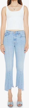 Mother The Insider Crop Pointy Fray Jeans In Lets Get It Together