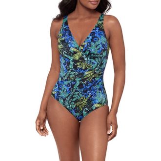 Miraclesuit Gasparilla Oceanus One-Piece Swimsuit in Black/Multi at Nordstrom, Size 18