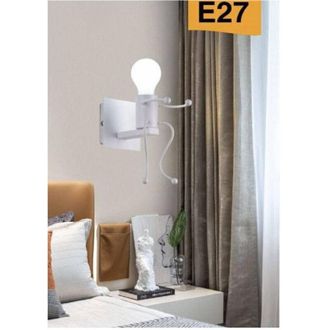 Trade Shop Trade Shop Traesio - Trade Shop - Applique Da Parete Decorativo Forma Di Omino Seduto In Metallo Attacco E27 Aq51 - Blanco