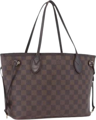 Louis Vuitton Pre-owned Damier Ebene Tote Bag - Dames - Vintage Shopper - Bruin - ONE Size - Leer - Vintage