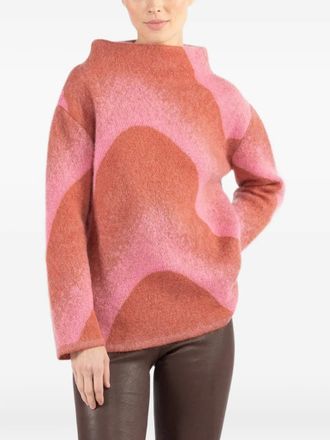 Odeeh pattern high-neck sweater - Roze
