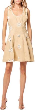 Ciebon Letty Embroidered Fit & Flare Dress in Taupe at Nordstrom, Size X-Large