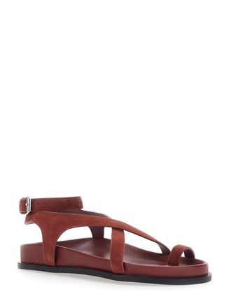 A.Emery Womens Sandals Jalen Slim Bordeaux Suede Goat