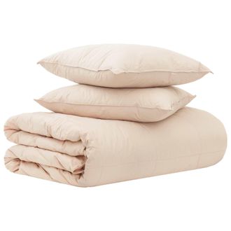 vidaXL Set Di Piumoni 2 Pz 200 X 240 Cm 250 Gsm Kapok Naturale Beige Vidaxl