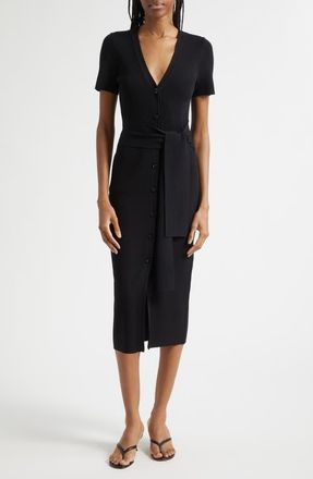 Toccin Agnes Short Sleeve Sweater Dress in Jet at Nordstrom, Size Xx-Small