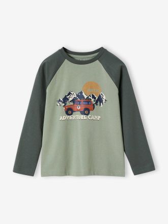 Vertbaudet Jungen Shirt, Raglan&auml;rmel khaki