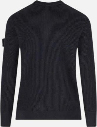 Stone Island Mens Stone Island Full Rib RWS Wool Navy Sweatshirt - Cream - Size: 42