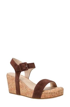 Pelle Moda Wiltz Ankle Strap Platform Wedge Sandal in Espresso at Nordstrom, Size 5.5
