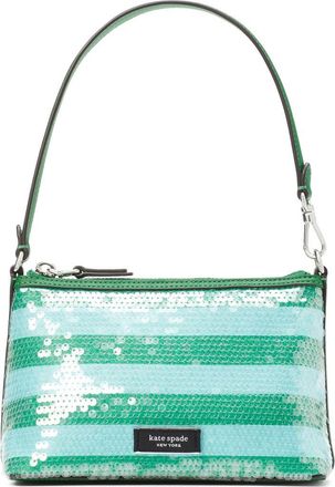 Kate Spade New York seaside stripe sequin east/west shoulder bag in Fresh Greens Multi at Nordstrom Rack