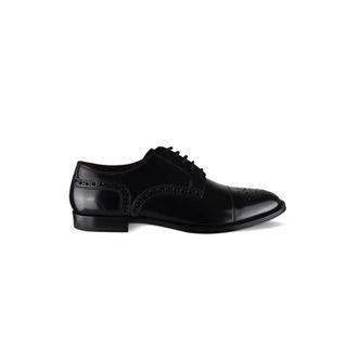 Dolce & Gabbana Leather Brogue Oxford - Heren - Nette schoenen - Zwart - 40 1/2 EU - Leer - Schoenen