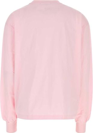 Ganni Womens Pink Cotton T-Shirt Chalk Organic T-shirts And Polos