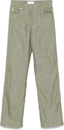 Ferragamo Pantaloni con orlo dritto - Verde