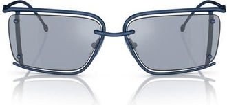 Diesel 57mm Rectangular Sunglasses in Blue /Blue Mirror Silver at Nordstrom