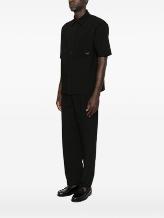 Emporio Armani Spread-Collar Cotton Shirt - Black