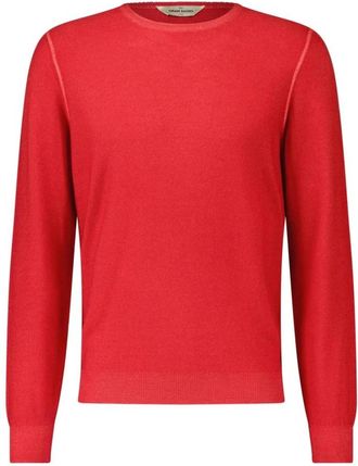 Gran Sasso Fijne Wollen Gebreide Trui - Heren - Ronde hals truien - Rood - L - Wol - Truien & Vesten