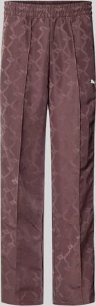 Puma Straight Fit Sweatpants mit Logo-Stitching in Schoko, Gr&ouml;&szlig;e XXL