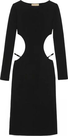 Gucci Crystal G Square midi-jurk - Dames - Casual kleedjes - Zwart - M - Katoen - Kleedjes
