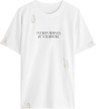 Coperni Burned By You Printed Cotton T-shirt - White - L (UK14 / L)
