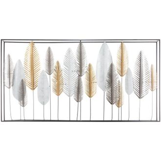 Atmosphera Atmosphera - Decoraci&oacute;n De Pared feuilles - Metal 134 X 68 Cm Cr&eacute;ateur DInt&eacute;rieur