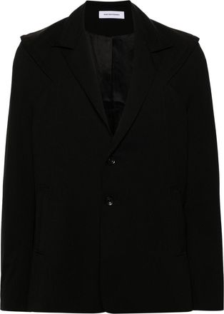 Kiko Kostadinov Bendix blazer - men - Cotton/Virgin Wool/Elastane/Cotton/Viscose - 48 - Black