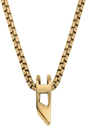 Diesel D Logo Ring Pendant Necklace in Gold at Nordstrom