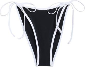 PacSun Juno Side Tie Bikini Bottoms in Black at Nordstrom, Size X-Small