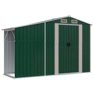 Berkfield Home Garden Shed Green 277x93x179 cm Galvanised Steel | Size: 277 x 93 x 179 cm