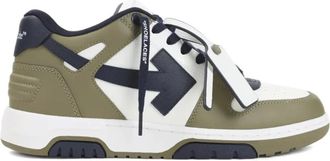 Off-white Olive/White Out Of Office Leather Sneakers