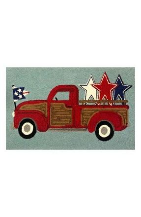 R16 Home Americana Vintage Truck Doormat in Blue Multi at Nordstrom Rack, Size 24X36