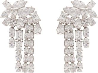 Self Portrait Crystal Pearl Drop Earrings - female - Self Portrait - Earrings - Gray - ONE SIZE - Accessories
