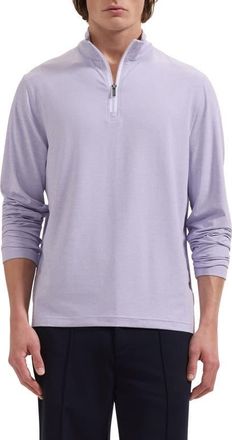 Bugatchi M&eacute;lange Quarter Zip Pullover in Lavender at Nordstrom, Size Xx-Large
