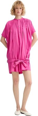 Kenzo Oversized Pliss&eacute; Jurk - Dames - Korte kleedjes - Roze - S - Kleedjes