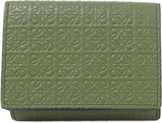 Loewe Green Leather Wallet (Tri-Fold) (Pre-Owned)