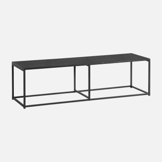 Sweeek Sweeek - Mueble Tv De Metal Con Barra De Refuerzo, 140cm, Industrielle, Negro, 140x40x40 Cm