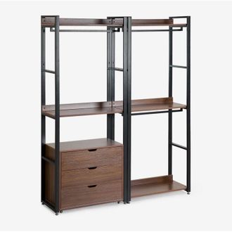 Sklum Armadio Modulare Aperto a 2 Pezzi con Cassetti in Acciaio e Legno Ariaster Sklum