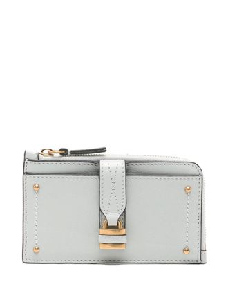 Chlo&eacute; buckle leather wallet - Blauw